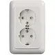Busch-Jaeger 302EUJT-214 wandcontactdoos 2-voudig randaarde Safety+ voor ovale 1,5 inbouwdoos Reflex SI