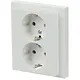 Busch-Jaeger 202 EUJRB-84 wandcontactdoos 2-voudig randaarde kindveilig voor enkele inbouwdoos Future Linear studiowit glans