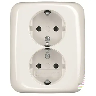 Busch-Jaeger 202 EUJRB-214 wandcontactdoos 2-voudig randaarde kindveilig voor enkele inbouwdoos Reflex SI