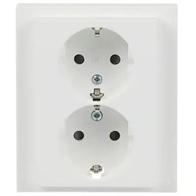 Busch-Jaeger 202 EUJRB-884 wandcontactdoos randaarde kindveilig 2-voudig voor enkele inbouwdoos Future Linear studiowit mat