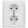 Busch-Jaeger 202 EUJRB-884 wandcontactdoos randaarde kindveilig 2-voudig voor enkele inbouwdoos Future Linear studiowit mat