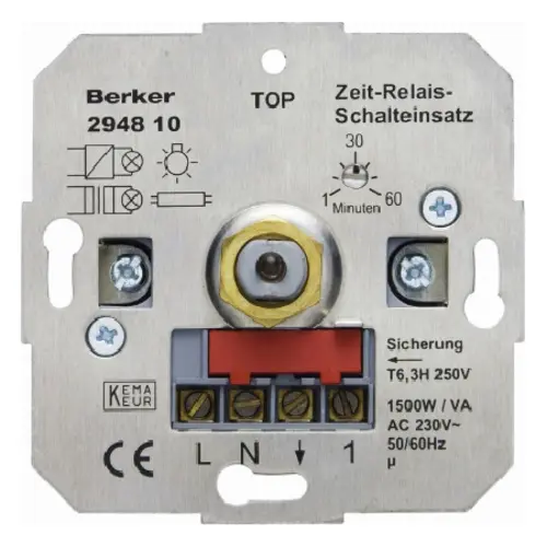 Berker 294810 tijdrelais met instelbare nalooptijd 1–60 minuten