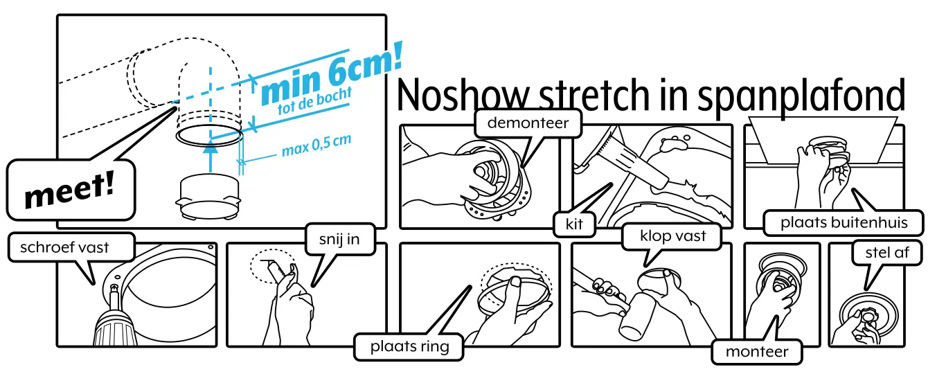 Handleiding: montage van de NoShow Stretch in een spanplafond