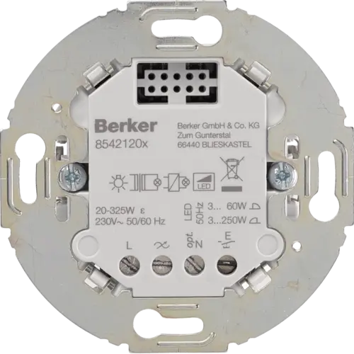 Berker 85421201 ronde 1-voudige tastdimmer comfort 3-250 W