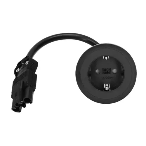 Bachmann 926.000 Pix rond inbouwstopcontact RA met 0,2 m kabel en Wieland GST18i3-stekker zwart/wit