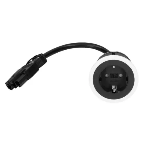 Bachmann 926.000 Pix rond inbouwstopcontact RA met 0,2 m kabel en Wieland GST18i3-stekker zwart/wit