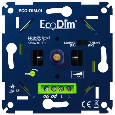 EcoDim ECO-DIM.01 universele LED dimmer 0 - 300 Watt RLC
