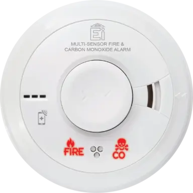 Ei EI3030 multi-sensormelder hitte en rook en CO 230V met oplaadbare back-up batterij