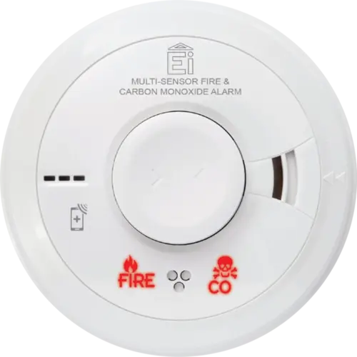 Ei EI3030 multi-sensormelder hitte en rook en CO 230V met oplaadbare back-up batterij