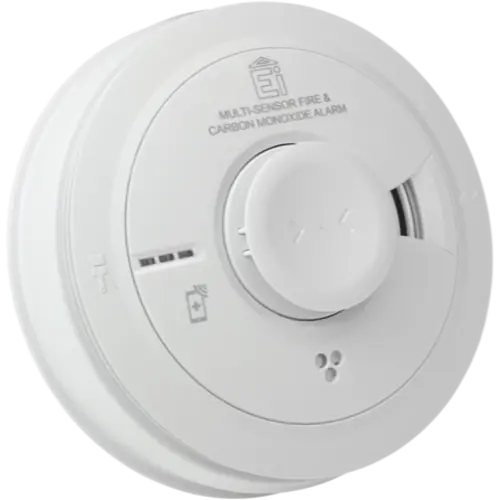 Ei EI3030 multi-sensormelder hitte en rook en CO 230V met oplaadbare back-up batterij