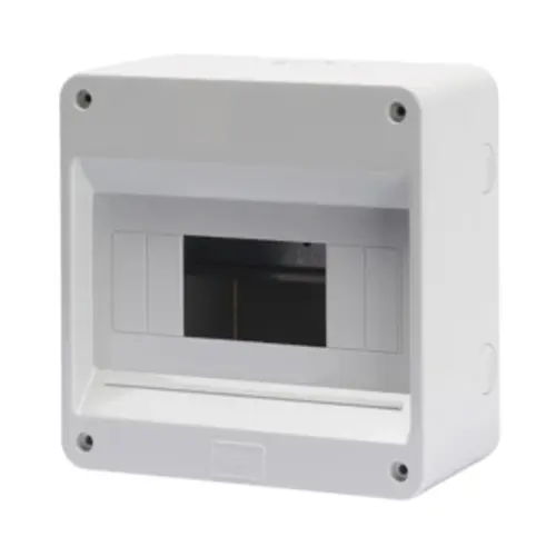Gewiss GW40026 kunststof opbouwkast leeg 180x180x95mm din-rail zonder deur 8 modules IP40 grijs