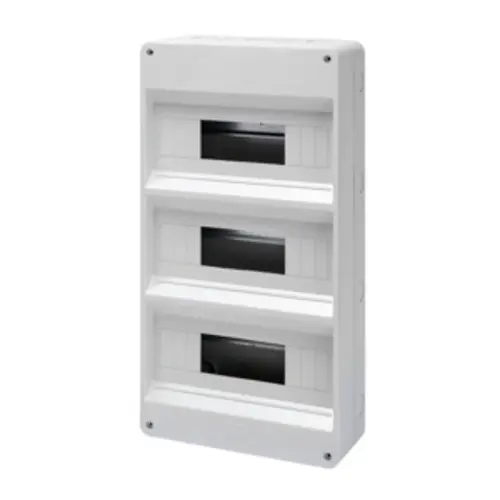 Gewiss GW40032 kunststof opbouwkast leeg 250x465x95mm din-rail zonder deur 3x12 modules IP40 grijs