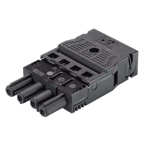 Wieland 92.943.0053.1 GST18I4 connector contrastekker female 4-polig 400V 20A IP40 halogeenvrij zwart
