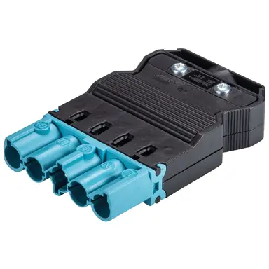 Wieland 92.954.4453.0 GST18I5 connector stekker male 5-polig 250V 20A IP40 halogeenvrij pastelblauw