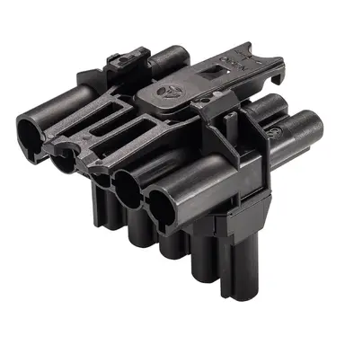 Wieland 92.050.3053.1 GST18 verdeler 1 naar 2 20A 5-polig zwart
