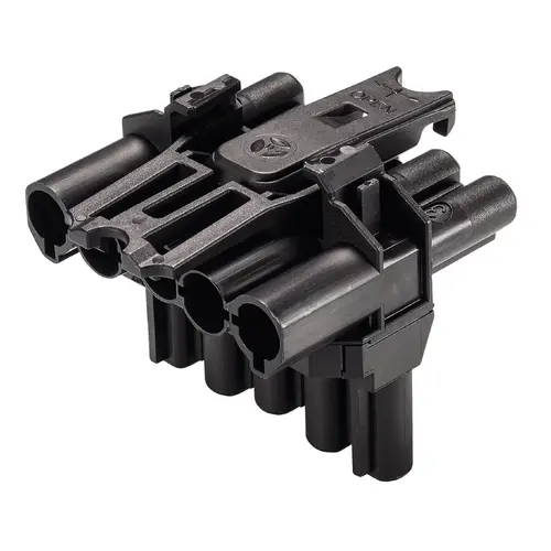 Wieland 92.050.3053.1 GST18 verdeler 1 naar 2 20A 5-polig zwart