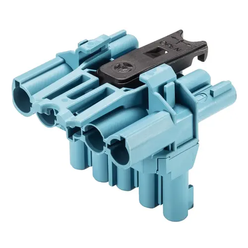 Wieland 92.050.3453.0 GST18 verdeler 1 naar 2 20A 5-polig Pastelblauw