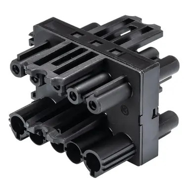 Wieland 92.050.6953.1 GST18 verdeler 1 naar 3 20A 5-polig zwart