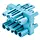 Wieland 92.050.7453.0 GST18 verdeler 1 naar 3 20A 5-polig pastelblauw