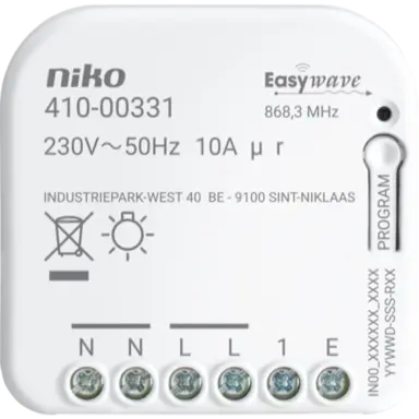 Niko 410-00331 inbouw RF-ontvanger 230V 1x NO-contact