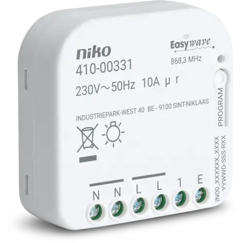 Niko 410-00331 inbouw RF-ontvanger 230V 1x NO-contact