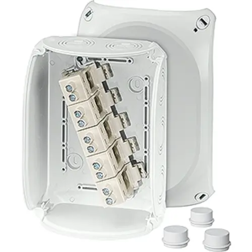 Hensel DK 1616 G kabeldoos met schroefklemmen 155x210x92mm 5-polig IP66 grijs