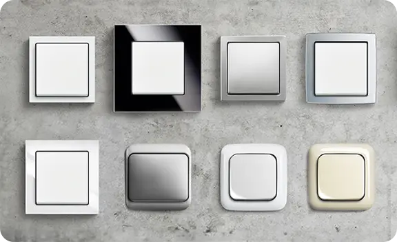 Alle schakelaar designs van Busch-Jaeger op een rij