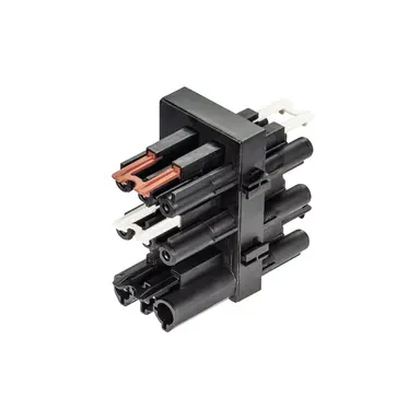 Wieland 92.030.0353.1 GST18i3 verdeler 1 naar 4 20A 3-polig zwart