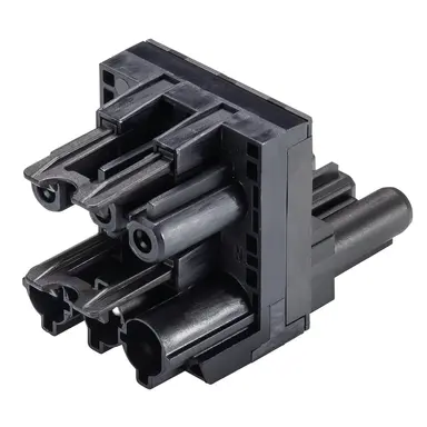 Wieland 92.030.6053.1 GST18i3 verdeler 1 naar 2 20A 3-polig zwart