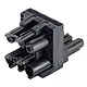 Wieland 92.030.6053.1 GST18i3 verdeler 1 naar 2 20A 3-polig zwart