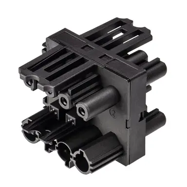 Wieland 92.040.6953.1 GST18i4 verdeler 1 naar 3 20A 4-polig zwart - set van 20 stuks