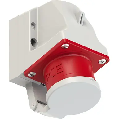 PCE 515-6DV wandcontactdoos CEE 5-polig 16A 400V rood 6h IP44