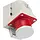 PCE 515-6DV wandcontactdoos CEE 5-polig 16A 400V rood 6h IP44