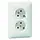 PEHA 80.6512.02 WI wandcontactdoos 2-voudig randaarde 45gr. gedraaid voor ovale 1,5 inbouwdoos Standard levend wit