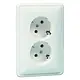 PEHA 80.6512.02 WI wandcontactdoos 2-voudig randaarde 45gr. gedraaid voor ovale 1,5 inbouwdoos Standard levend wit