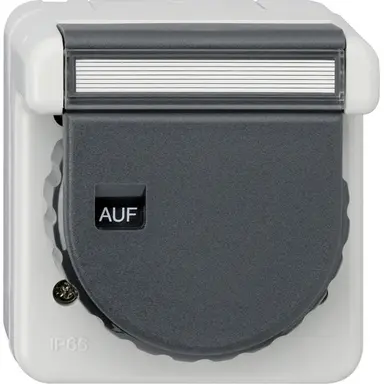 Gira 444031 wandcontactdoos randaarde klapdeksel bajonetsluiting tekstkader opbouw IP66