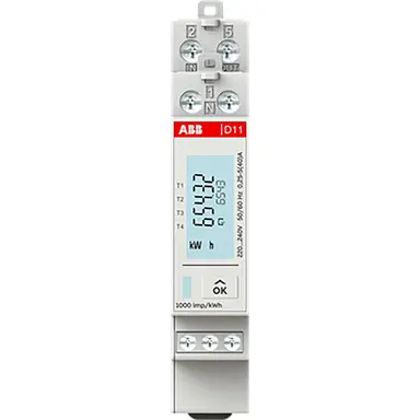 ABB D11 15 40 elektriciteitsmeter System pro M 1-fase 40A met LCD en pulsuitgang