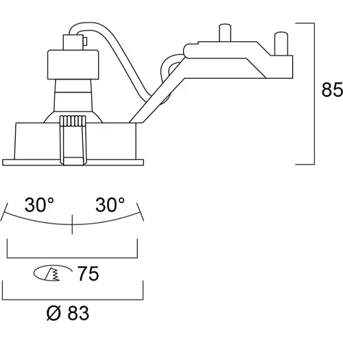 Sylvania 0083500 Inset Trend 75 Swing aluminium inbouwspot GU10 wit IP23 excl. lichtbron