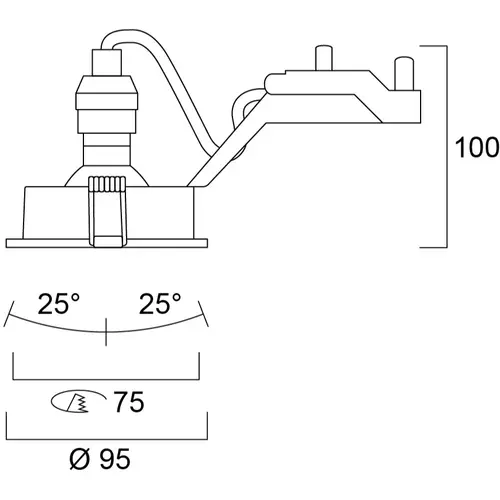 Sylvania 0084030 Inset Trend 75 Swing aluminium inbouwspot GU10 wit IP44 outdoor excl. lichtbron