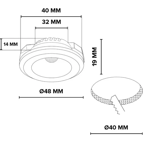 Klemko LED-IB-SM-EWW Lumiko Malabo XPG LED inbouwspot 2.1W 700mA 2700K aluminium