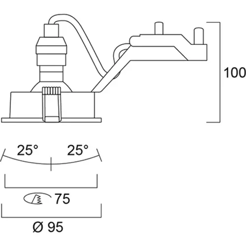 Sylvania 0084061 Inset Trend 75 Swing aluminium inbouwspot GU10 geborsteld aluminium IP44 indoor excl. lichtbron