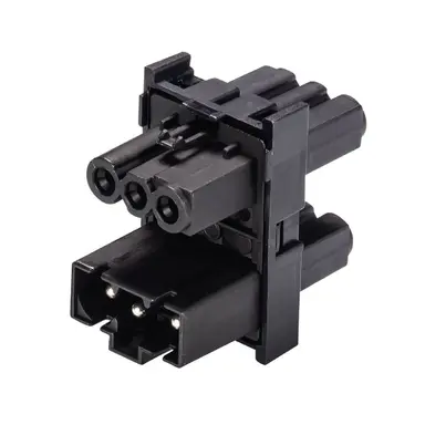 Wieland 91.030.4953.1 GST15i3 verdeelblok 1-naar-3 halogeenvrij 3-polig 16A 250V zwart