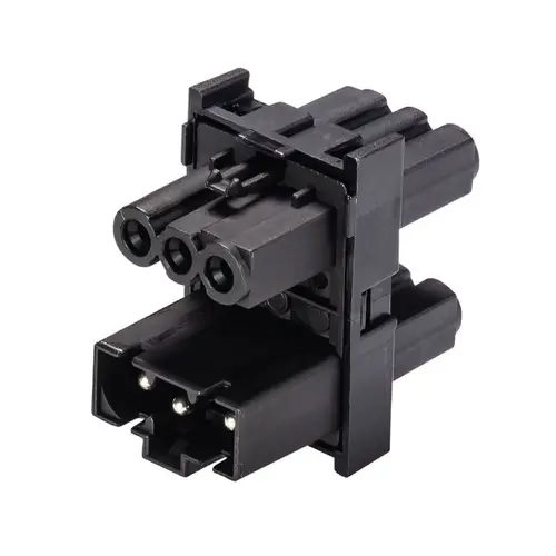 Wieland 91.030.4953.1 GST15i3 verdeelblok 1-naar-3 halogeenvrij 3-polig 16A 250V zwart