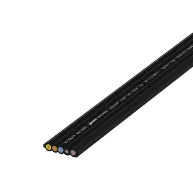 Wieland 00.712.0303.1 NRG vlakke voedingskabel 5-polig 2,5mm² 20A 250/400V zwart per meter