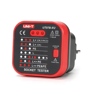 Uni-T UT07B-EU wandcontactdoos tester met RCD test