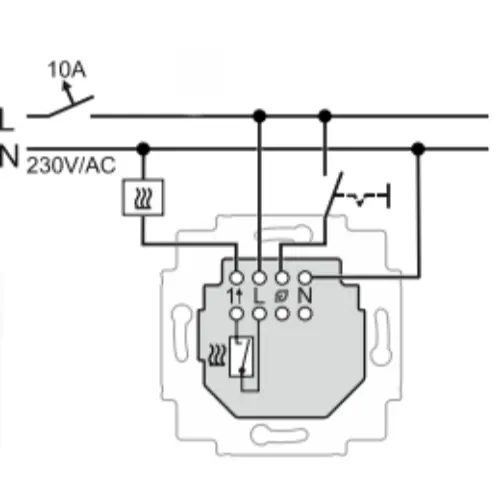 Busch-Jaeger 1094 U-101 elektronische kamerthermostaat maakcontact 230V