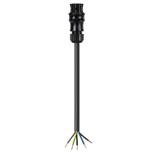 Wieland 96.452.1003.1 RST20i5 aansluitkabel Contrastekker female naar vrij kabeluiteinde 5-polig 1 meter 1,5 mm² 16A 250V IP66/IP68/IP69 zwart