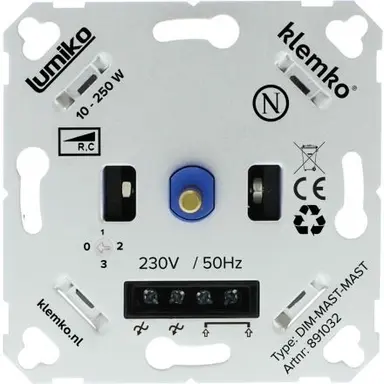 Klemko DIM-MAST-MAST Lumiko Master-Master LED dimmer fase-afsnijding 10 - 250 Watt