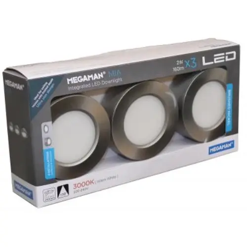 Megaman MM10888 LED inbouw spot 2W 3000K IP20 64mm nikkel