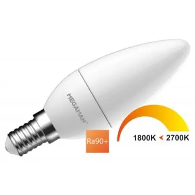 Megaman MM11073 Led lamp E14 kaars 3W 1800-2700K dim to warm 250lm